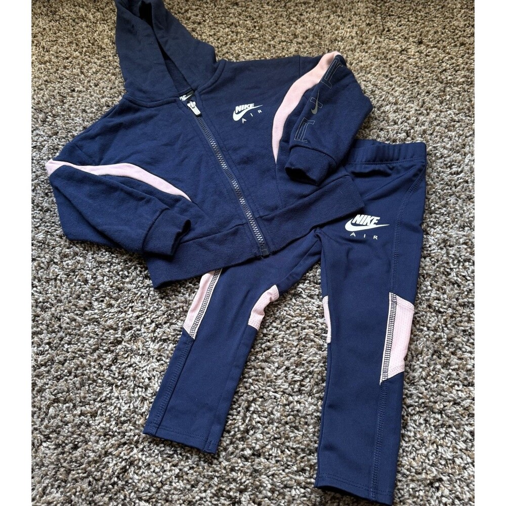 Toddler Nike Size 2T Set Leggings & Zip Up Hoodie